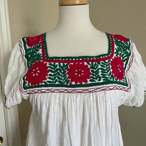 Hand embroidered Mexican blouse